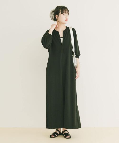 ITEMS URBANRESEARCH(アイテムズ アーバンリサーチ)の「ハーフジップドルマンワンピース(ワンピース・レディース・グレー系その他/ブラック/ブルー系その他・FREE)」の16枚目の写真