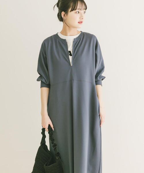 ITEMS URBANRESEARCH(アイテムズ アーバンリサーチ)の「ハーフジップドルマンワンピース(ワンピース・レディース・グレー系その他/ブラック/ブルー系その他・FREE)」の19枚目の写真