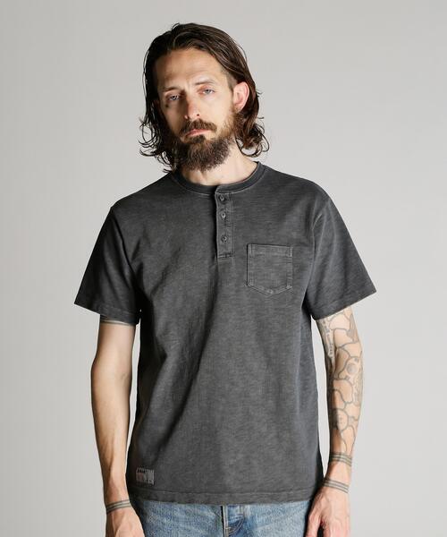 Schott(ショット)の「Schott/ショット/SLUB HENLEY T-SHIRT/スラブ ヘンリーTシャツ(Tシャツ/カットソー・メンズ・ブラック/ネイビー/ブラウン・XX-LARGE/X-LARGE/MEDIUM/LARGE)」の6枚目の写真