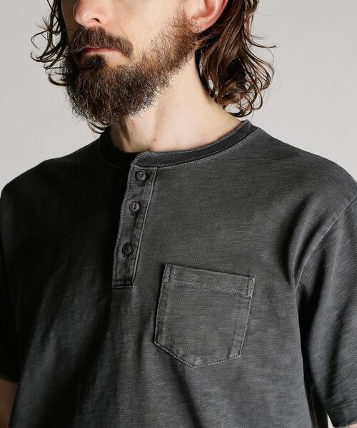Schott(ショット)の「Schott/ショット/SLUB HENLEY T-SHIRT/スラブ ヘンリーTシャツ(Tシャツ/カットソー・メンズ・ブラック/ネイビー/ブラウン・XX-LARGE/X-LARGE/MEDIUM/LARGE)」の10枚目の写真