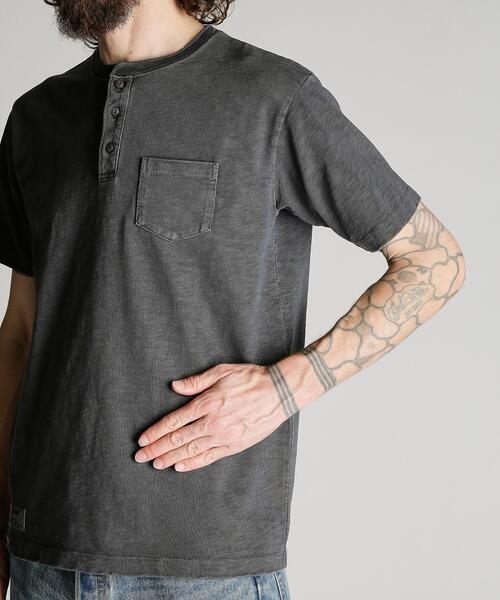 Schott(ショット)の「Schott/ショット/SLUB HENLEY T-SHIRT/スラブ ヘンリーTシャツ(Tシャツ/カットソー・メンズ・ブラック/ネイビー/ブラウン・XX-LARGE/X-LARGE/MEDIUM/LARGE)」の11枚目の写真