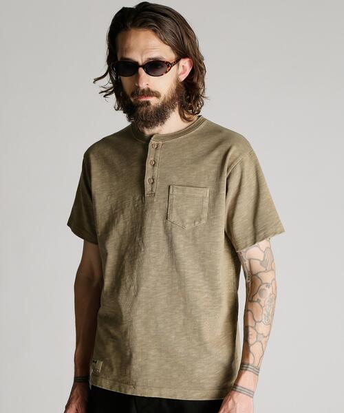 Schott(ショット)の「Schott/ショット/SLUB HENLEY T-SHIRT/スラブ ヘンリーTシャツ(Tシャツ/カットソー・メンズ・ブラック/ネイビー/ブラウン・XX-LARGE/X-LARGE/MEDIUM/LARGE)」の16枚目の写真