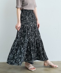mil（ミル）の「小花柄ワッシャーティアードスカート【587253】（スカート）」