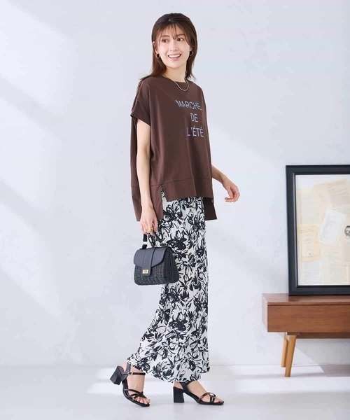 a.v.v（アーヴェヴェ）の「イージープリントワイドパンツ（その他パンツ・レディース・アイボリー/ブラック・38/40）」の20枚目の写真