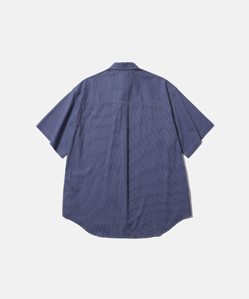MOIF（モイフ）の「[SS26] UNIFORM H/S SHIRT / BLUE GRID（シャツ/ブラウス・メンズ・その他・1(S)/2(M)/3(L)）」の2枚目の写真