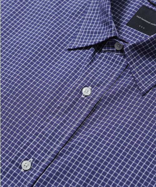 MOIF（モイフ）の「[SS26] UNIFORM H/S SHIRT / BLUE GRID（シャツ/ブラウス・メンズ・その他・1(S)/2(M)/3(L)）」の5枚目の写真