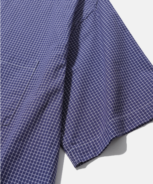 MOIF（モイフ）の「[SS26] UNIFORM H/S SHIRT / BLUE GRID（シャツ/ブラウス・メンズ・その他・1(S)/2(M)/3(L)）」の7枚目の写真