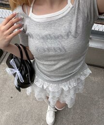 裾レースキラキラロゴホルターT