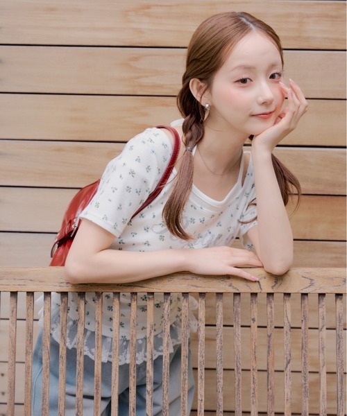 continuer de NICE CLAUP(コンティニューデナイスクラップ)の「裾レースキラキラロゴホルターT(Tシャツ/カットソー・レディース・ピンク/ブラック/トップグレー/その他11/ドット・FREE)」の18枚目の写真