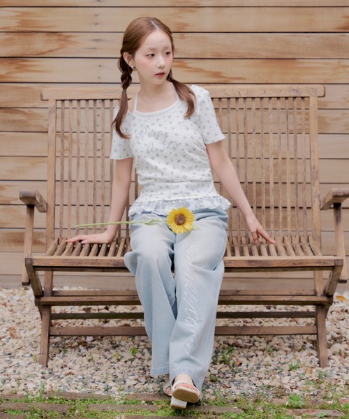 continuer de NICE CLAUP(コンティニューデナイスクラップ)の「裾レースキラキラロゴホルターT(Tシャツ/カットソー・レディース・ピンク/ブラック/トップグレー/その他11/ドット・FREE)」の15枚目の写真