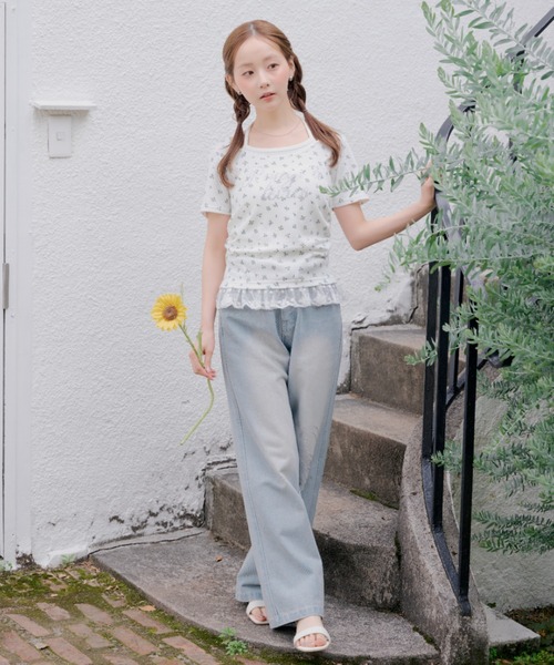 continuer de NICE CLAUP(コンティニューデナイスクラップ)の「裾レースキラキラロゴホルターT(Tシャツ/カットソー・レディース・ピンク/ブラック/トップグレー/その他11/ドット・FREE)」の12枚目の写真