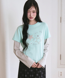 スターパッチSTレイヤードTシャツ[ミント]