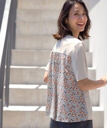 【一枚で着映え】LIBERTYコンビ バックデザイン カットソー