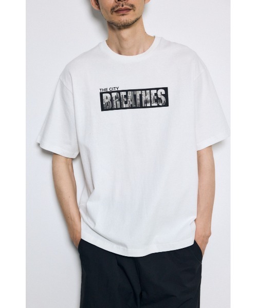 AZUL by moussy(アズールバイマウジー)の「ボックスロゴTシャツ 半袖 夏服 秋服 春服 ストリート系(Tシャツ/カットソー・メンズ・サックスブルー/ホワイト/ライトグレー・SMALL/MEDIUM/LARGE)」の11枚目の写真