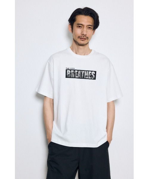 AZUL by moussy(アズールバイマウジー)の「ボックスロゴTシャツ 半袖 夏服 秋服 春服 ストリート系(Tシャツ/カットソー・メンズ・サックスブルー/ホワイト/ライトグレー・SMALL/MEDIUM/LARGE)」の12枚目の写真