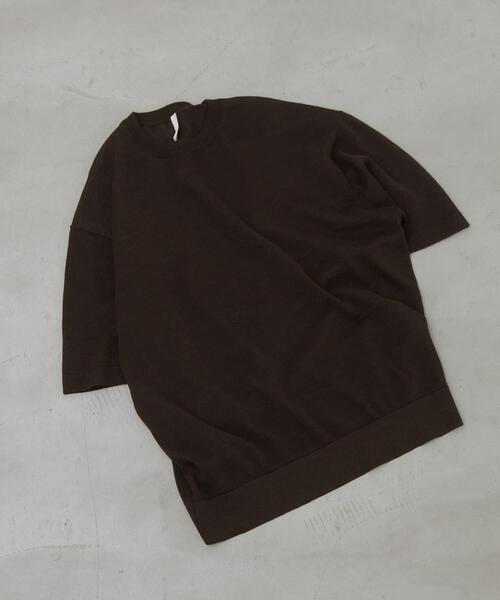 URBAN RESEARCH DOORS(アーバンリサーチドアーズ)の「Ramie High Gauge Crew-Neck Knit(ニット/セーター・メンズ・チャコールグレー/ブラウン・LARGE/MEDIUM)」の2枚目の写真
