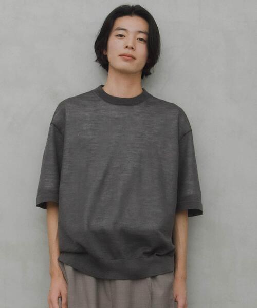 URBAN RESEARCH DOORS(アーバンリサーチドアーズ)の「Ramie High Gauge Crew-Neck Knit(ニット/セーター・メンズ・チャコールグレー/ブラウン・LARGE/MEDIUM)」の11枚目の写真