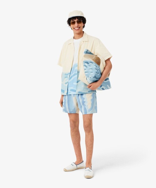 LACOSTE(ラコステ)の「サマーパック ストライプ&ワニロゴプリントトートバッグ(トートバッグ・レディース・ナチュラル・FREE)」の8枚目の写真
