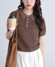 ◆〈MFM〉金ボタンクロップドポロニット