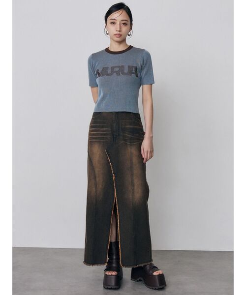 MURUA(ムルーア)の「デニムスリットロングスカート 夏服(デニムスカート・レディース・ブラック/ブラウン・2/1)」の15枚目の写真