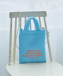 ロゴ刺繍 メッシュパフ2wayショルダーバッグ【Youtube紹介アイテム】