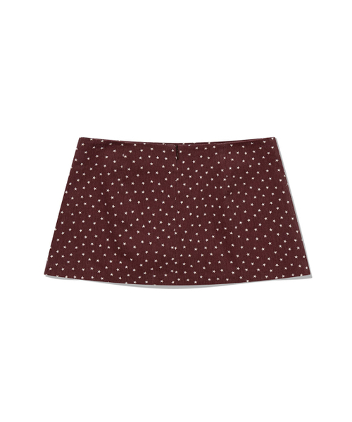 UGLY SHADOW(アグリーシャドウ)の「PIGMENT STAR MINI SKIRT(BURGUNDY)(スカート・レディース・その他・SMALL/MEDIUM)」の5枚目の写真