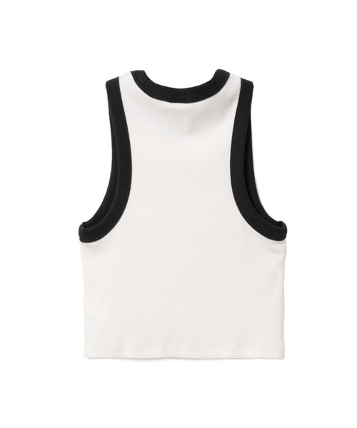 A BATHING APE（アベイシングエイプ）の「HEART BADGE RIB CROP TANK TOP（タンクトップ・レディース・アイボリー/グレー・SMALL/X-SMALL）」の3枚目の写真