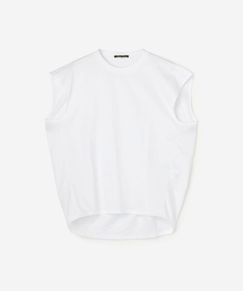 HAVERSACK(ハバーザック)の「HAVERSACK | 〈別注〉コクーンノースリーブTシャツ WOMEN(Tシャツ/カットソー・レディース・グレイッシュベージュ/ネイビー/ホワイト・0)」の2枚目の写真