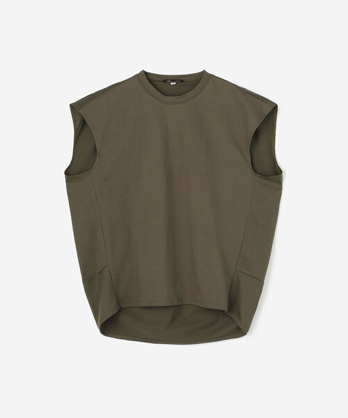 HAVERSACK(ハバーザック)の「HAVERSACK | 〈別注〉コクーンノースリーブTシャツ WOMEN(Tシャツ/カットソー・レディース・グレイッシュベージュ/ネイビー/ホワイト・0)」の4枚目の写真