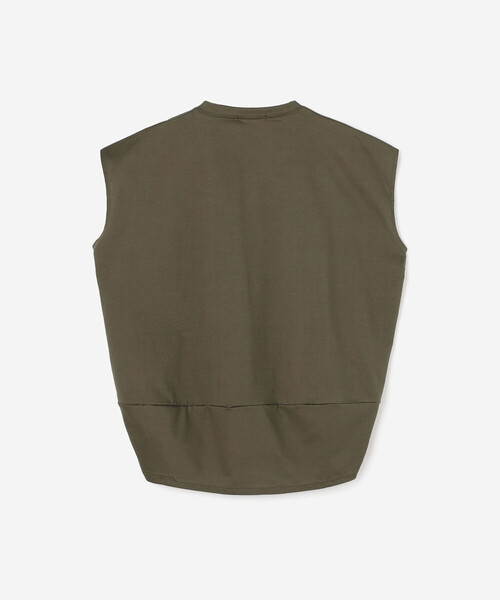 HAVERSACK(ハバーザック)の「HAVERSACK | 〈別注〉コクーンノースリーブTシャツ WOMEN(Tシャツ/カットソー・レディース・グレイッシュベージュ/ネイビー/ホワイト・0)」の5枚目の写真