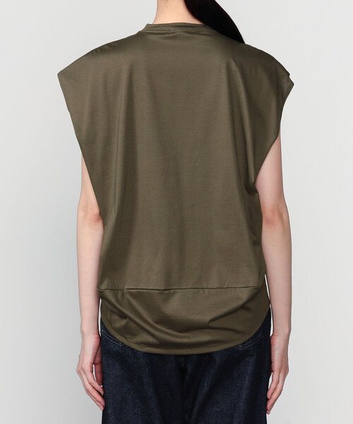 HAVERSACK(ハバーザック)の「HAVERSACK | 〈別注〉コクーンノースリーブTシャツ WOMEN(Tシャツ/カットソー・レディース・グレイッシュベージュ/ネイビー/ホワイト・0)」の11枚目の写真