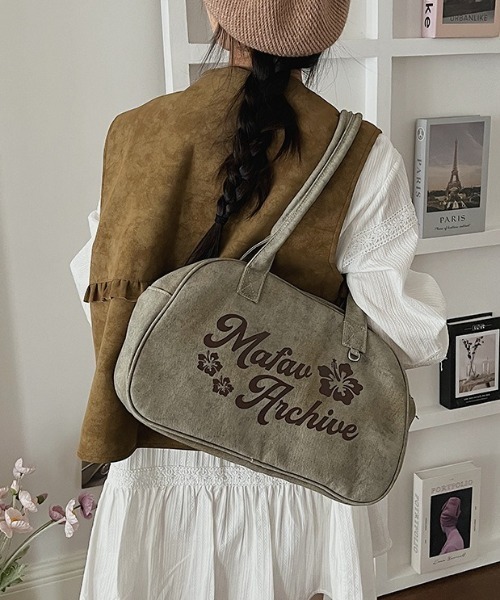 SHEPP(シープ)の「カモフラージュ ハイビスカス刺繍 ミニボストンバッグ(バックパック/リュック・レディース・カーキ/グリーン・F)」の16枚目の写真