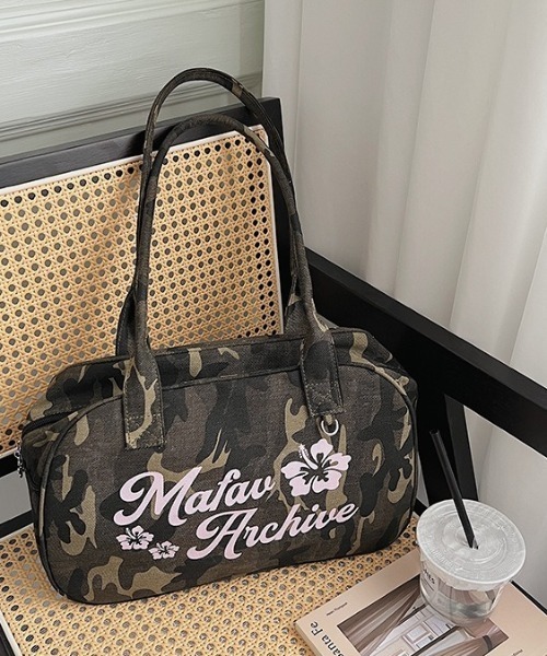 SHEPP(シープ)の「カモフラージュ ハイビスカス刺繍 ミニボストンバッグ(バックパック/リュック・レディース・カーキ/グリーン・F)」の12枚目の写真