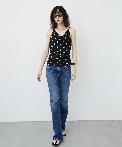 uyu.(ウユ)の「Polka Dot Pattern Halter Neck Camisole/ポルカドットホルターネックトップス(キャミソール・レディース・ブラウン/ブラック・FREE)」の18枚目の写真