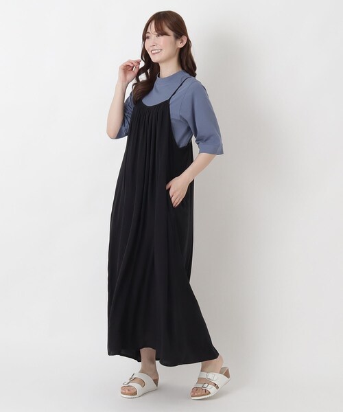 one'sterrace(ワンズテラス)の「【ひんやり】 キャミワンピース(ワンピース・レディース・ブラック系8/その他・02)」の2枚目の写真