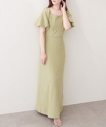 〈mizu〉後ろねじりふくれジャガードワンピース