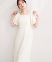 natural couture | 〈mizu〉後ろねじりふくれジャガードワンピース(ワンピース)