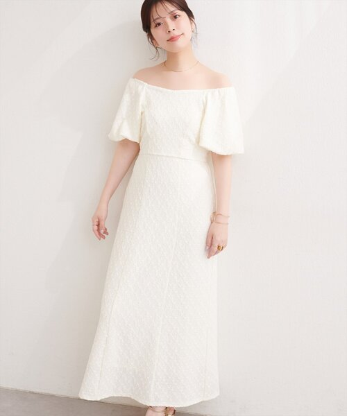 natural couture（ナチュラルクチュール）の「〈mizu〉後ろねじりふくれジャガードワンピース（ワンピース・レディース・グリーン/アイボリー/ブラック・FREE）」の7枚目の写真