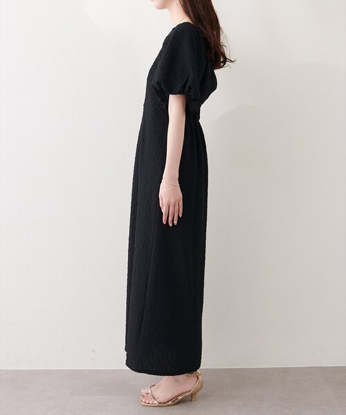 natural couture（ナチュラルクチュール）の「〈mizu〉後ろねじりふくれジャガードワンピース（ワンピース・レディース・グリーン/アイボリー/ブラック・FREE）」の17枚目の写真