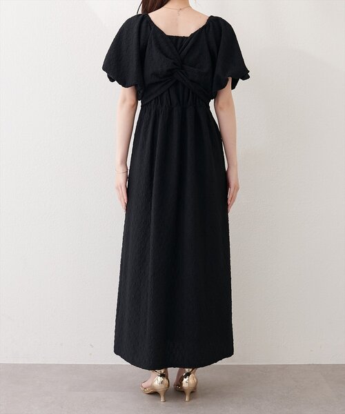 natural couture（ナチュラルクチュール）の「〈mizu〉後ろねじりふくれジャガードワンピース（ワンピース・レディース・グリーン/アイボリー/ブラック・FREE）」の18枚目の写真