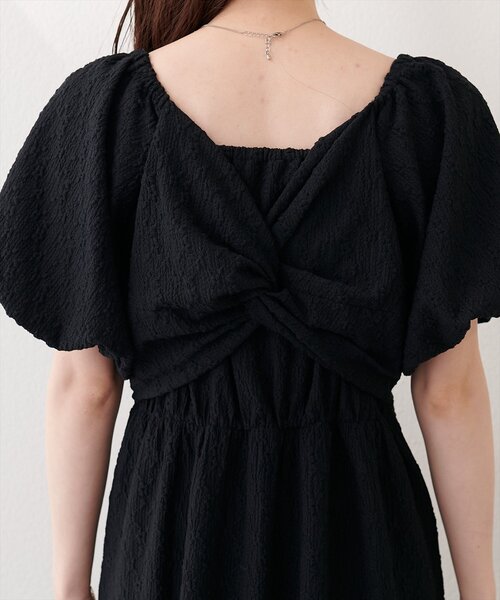 natural couture（ナチュラルクチュール）の「〈mizu〉後ろねじりふくれジャガードワンピース（ワンピース・レディース・グリーン/アイボリー/ブラック・FREE）」の19枚目の写真