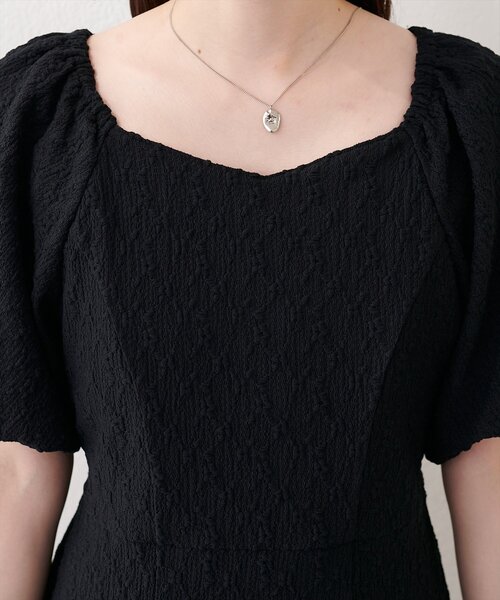 natural couture（ナチュラルクチュール）の「〈mizu〉後ろねじりふくれジャガードワンピース（ワンピース・レディース・グリーン/アイボリー/ブラック・FREE）」の20枚目の写真