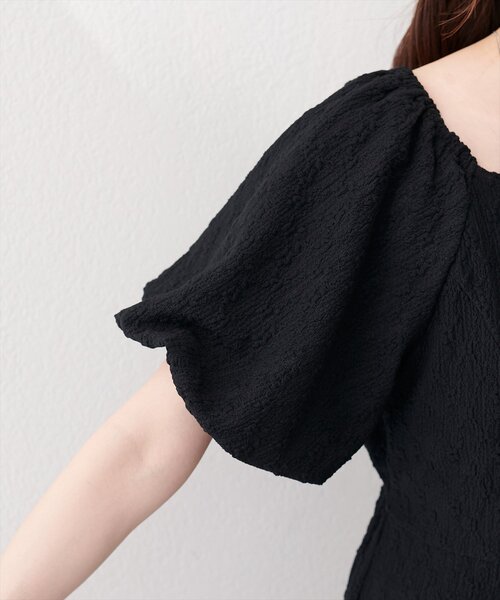 natural couture（ナチュラルクチュール）の「〈mizu〉後ろねじりふくれジャガードワンピース（ワンピース・レディース・グリーン/アイボリー/ブラック・FREE）」の21枚目の写真