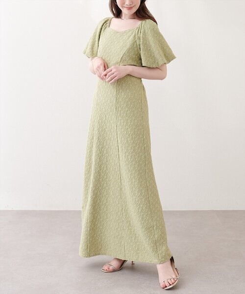 natural couture(ナチュラルクチュール)の「〈mizu〉後ろねじりふくれジャガードワンピース(ワンピース・レディース・グリーン/アイボリー/ブラック・FREE)」の16枚目の写真