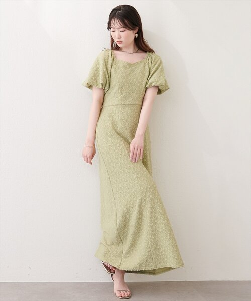natural couture(ナチュラルクチュール)の「〈mizu〉後ろねじりふくれジャガードワンピース(ワンピース・レディース・グリーン/アイボリー/ブラック・FREE)」の17枚目の写真
