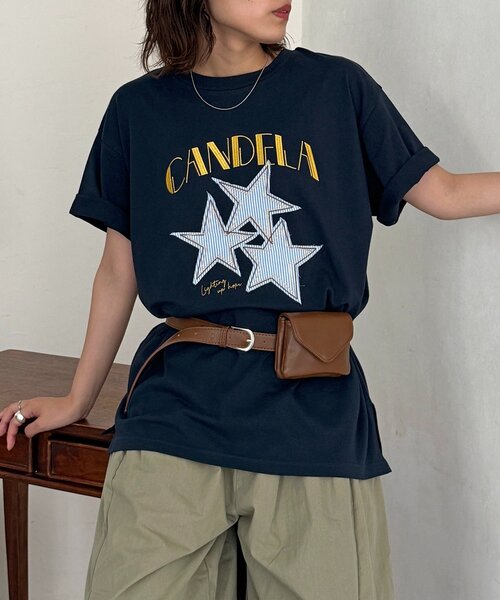 CPCM(シーピーシーエム)の「アソートアップリケT(Tシャツ/カットソー・レディース・ネイビー/イエロー/グレー/レッド/ホワイト・FREE)」の3枚目の写真