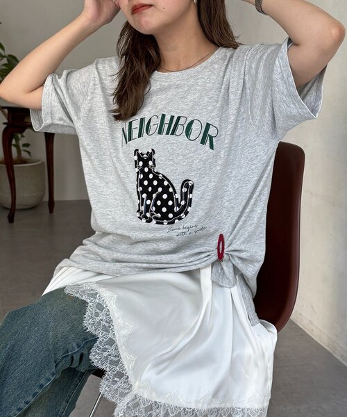 CPCM(シーピーシーエム)の「アソートアップリケT(Tシャツ/カットソー・レディース・ネイビー/イエロー/グレー/レッド/ホワイト・FREE)」の1枚目の写真