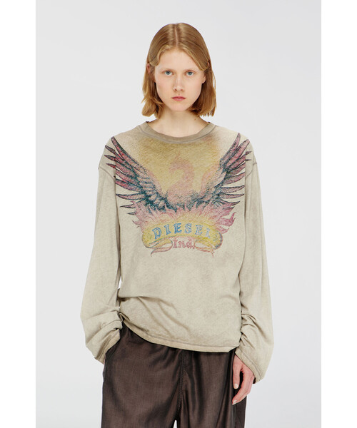 DIESEL（ディーゼル）の「ウィメンズ 長袖Tシャツ T-HILARY-LS-AA2（Tシャツ/カットソー・レディース・ベージュ系その他/パープル・SMALL/X-SMALL/MEDIUM/XX-SMALL/LARGE）」の8枚目の写真