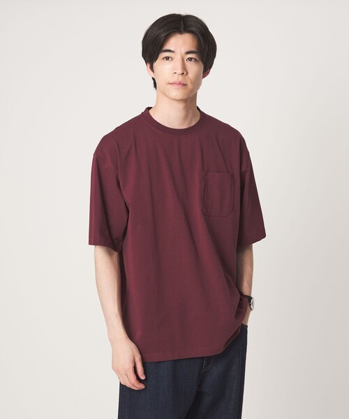 green label relaxing(グリーンレーベルリラクシング)の「【別注/WEB限定】<3/2 WORKS>GLR ユーティリティ 半袖 Tシャツ カットソー(Tシャツ/カットソー・メンズ・ワイン/ライトグレー/オフホワイト/ブラック・S/M/L/XL)」の6枚目の写真