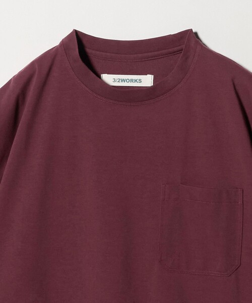green label relaxing(グリーンレーベルリラクシング)の「【別注/WEB限定】<3/2 WORKS>GLR ユーティリティ 半袖 Tシャツ カットソー(Tシャツ/カットソー・メンズ・ワイン/ライトグレー/オフホワイト/ブラック・S/M/L/XL)」の13枚目の写真